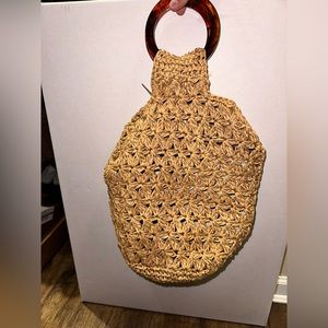 Zara Netting Tan beach bag Tortoise Handle